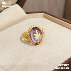Purple Night Oracle Ring - 925 Silver Crystal Luxury Mystical Ring