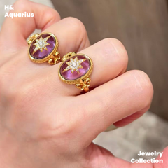 Purple Night Oracle Ring - 925 Silver Crystal Luxury Mystical Ring