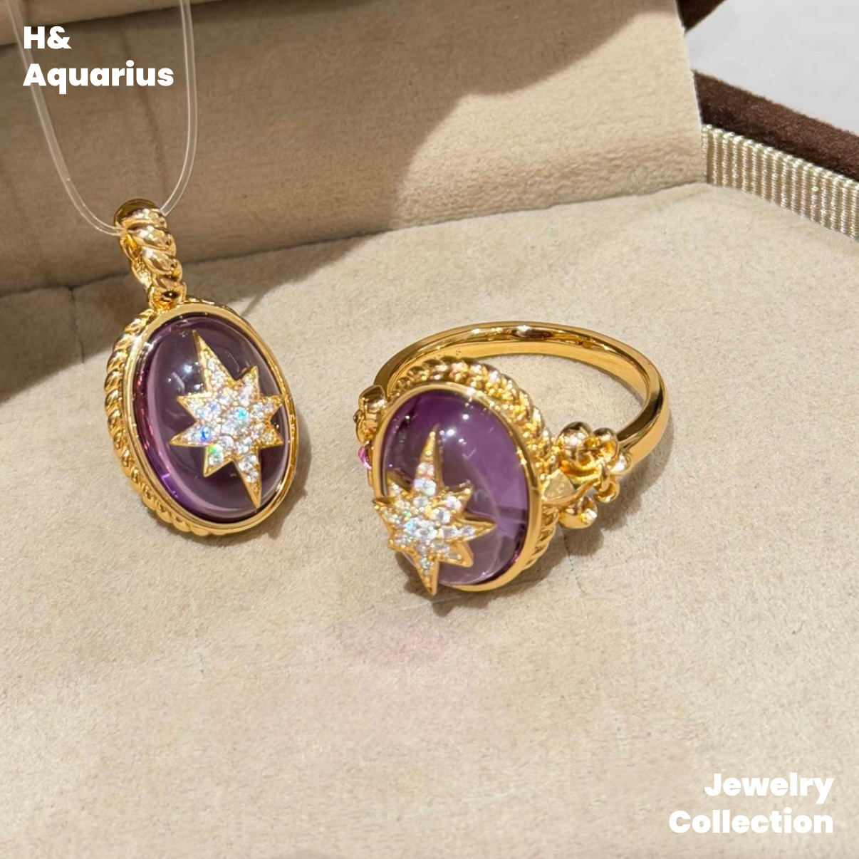 Purple Night Oracle Pendant - 925 Silver Crystal Luxury Mystical Necklace