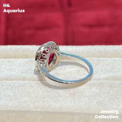 Lab-Grown Ruby Velvet Ring - 925 Silver Luxury Minimalist Statement Ring