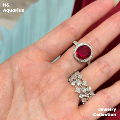 Lab-Grown Ruby Velvet Ring - 925 Silver Luxury Minimalist Statement Ring