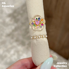 Candy Sparkle Ring - 925 Silver Crystal Colorful Minimalist Fashion Ring