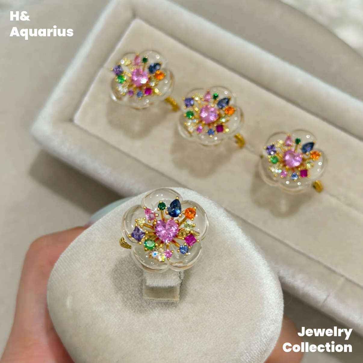 Candy Sparkle Ring - 925 Silver Crystal Colorful Minimalist Fashion Ring