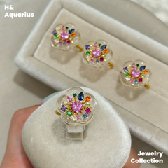 Candy Sparkle Ring - 925 Silver Crystal Colorful Minimalist Fashion Ring