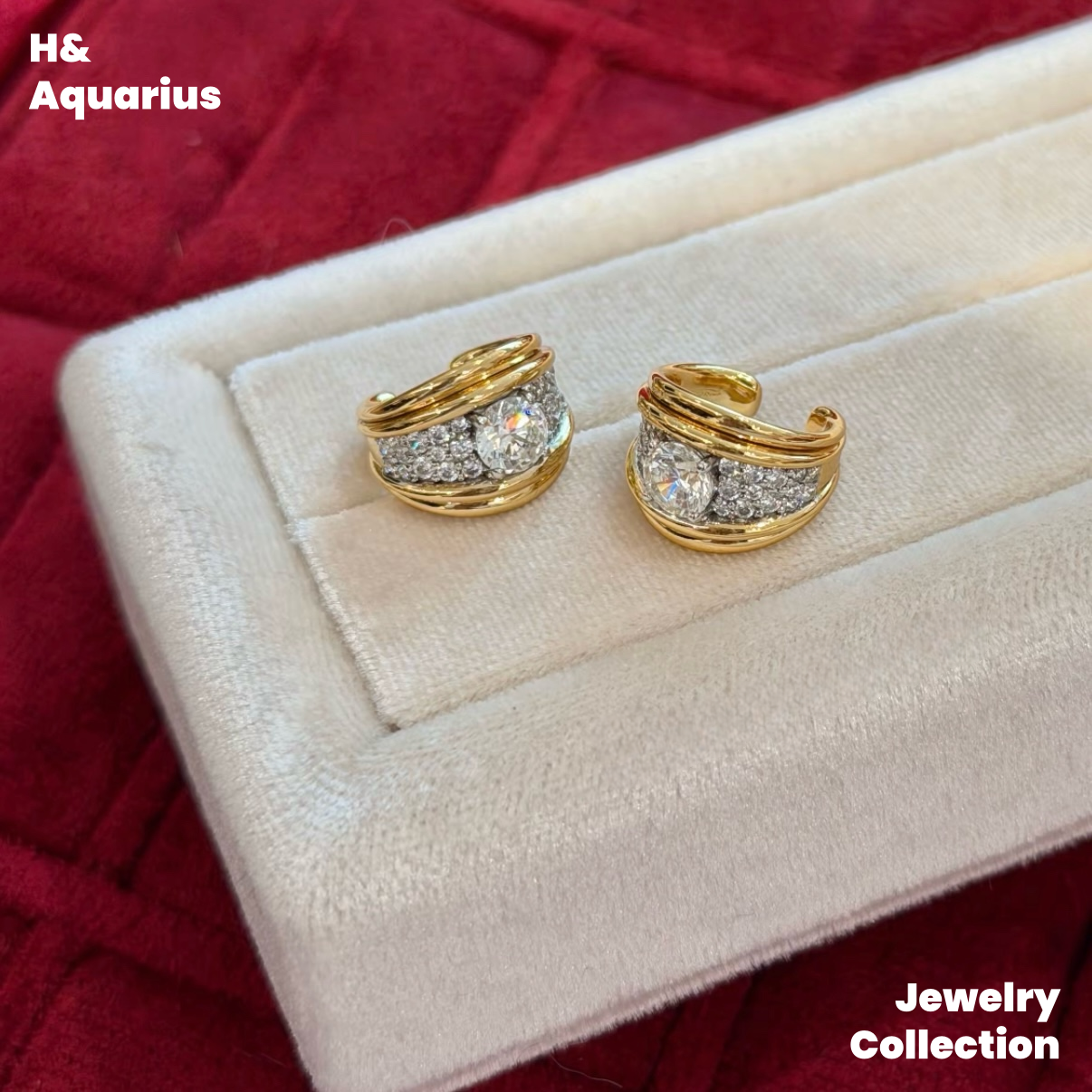 925 Silver & Zirconia Double Star Ear Cuff - Luxury Clip-On Earring for Non-Pierced Ears