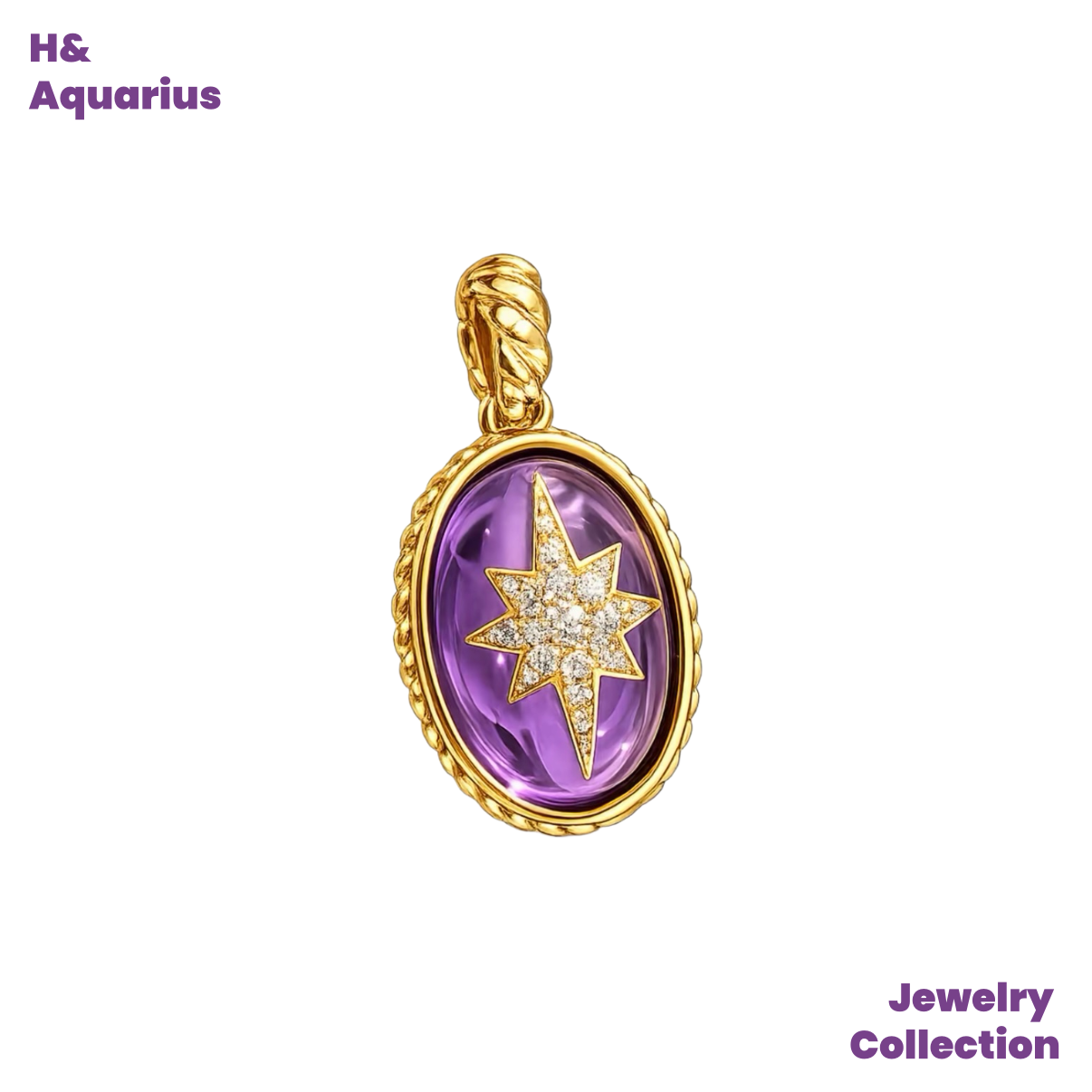 Purple Night Oracle Pendant - 925 Silver Crystal Luxury Mystical Necklace