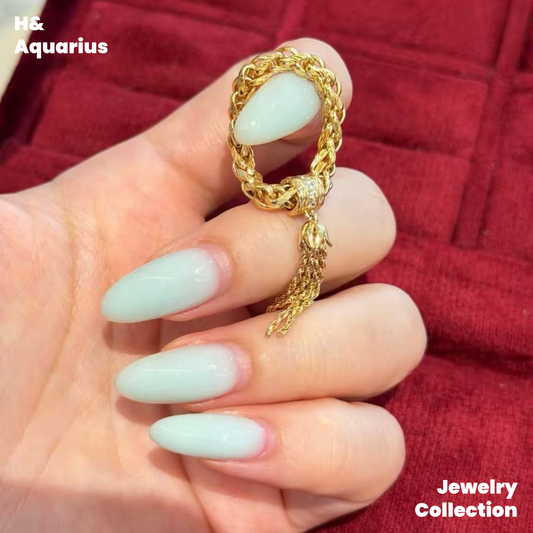 925 Silver & Zirconia Gold Tassel Ring - Minimalist Vintage Luxury Stackable Ring