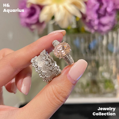 925 Silver & Zirconia Morganite Pink Ring - Luxurious Pav¨¦ Cocktail Ring
