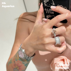 925 Silver & Zirconia Morganite Pink Ring - Luxurious Pav¨¦ Cocktail Ring