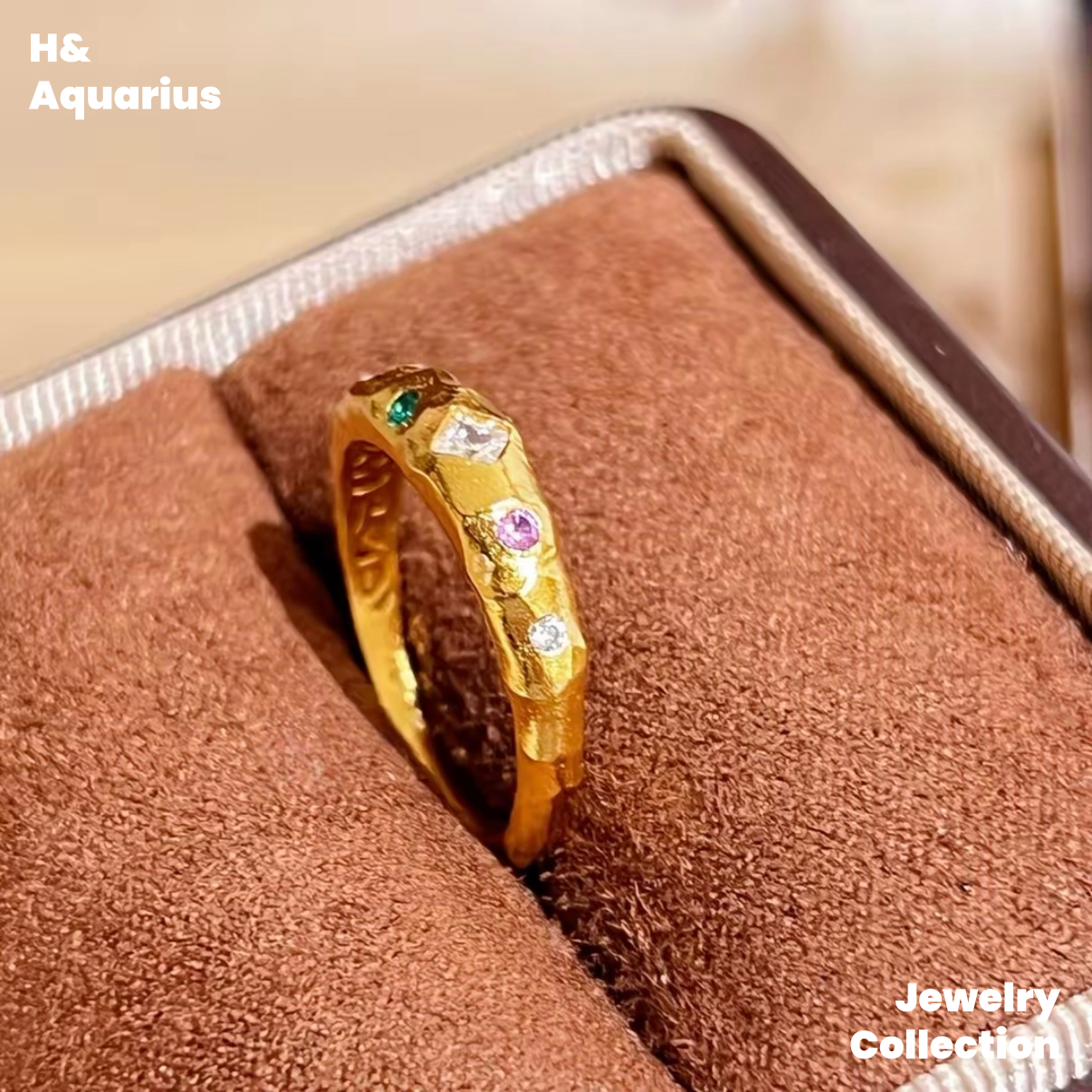 925 Silver & Zirconia Colorful Candy Ring - Gold Plated Minimalist Stackable Ring
