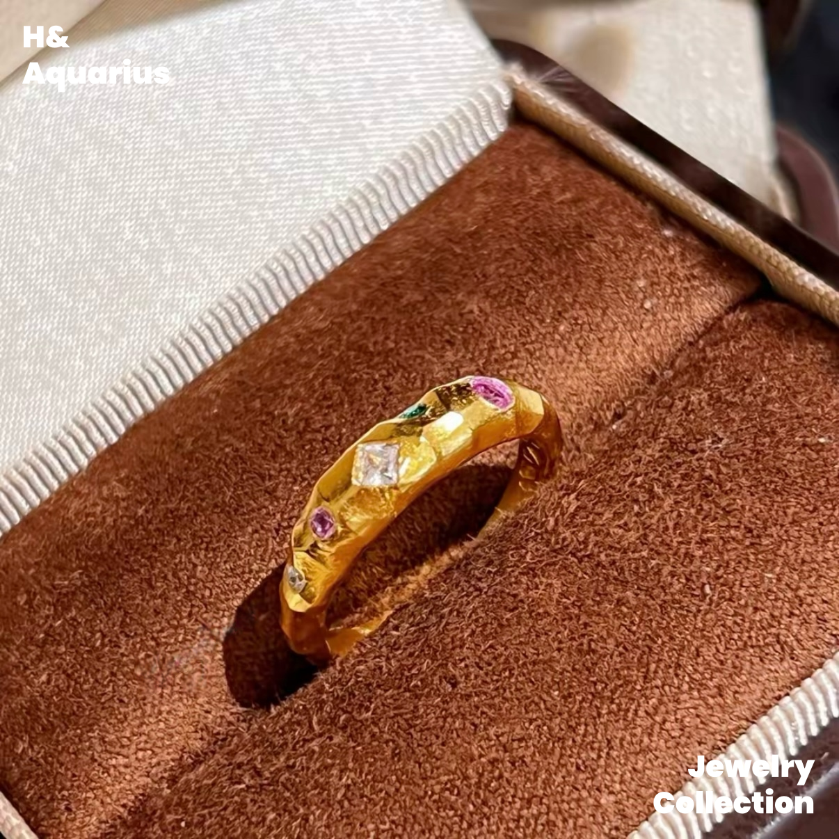 925 Silver & Zirconia Colorful Candy Ring - Gold Plated Minimalist Stackable Ring