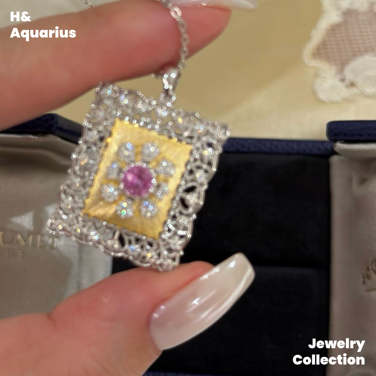 Pendant: 925 Silver & Zirconia Vintage Window Charm - Retro Minimalist DIY Necklace