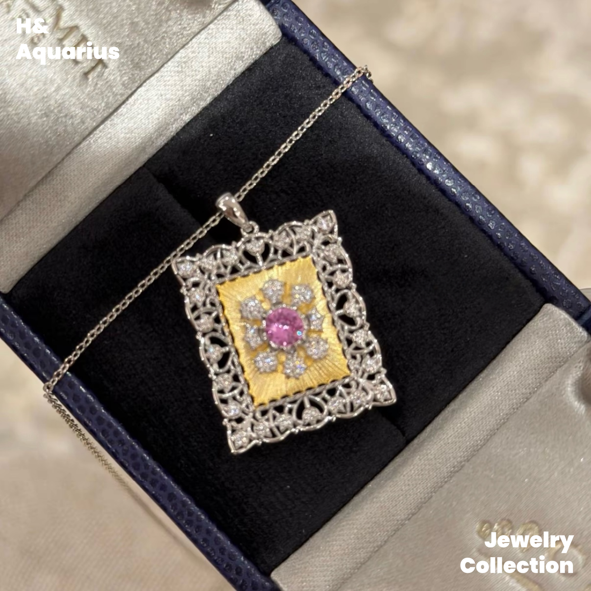 Pendant: 925 Silver & Zirconia Vintage Window Charm - Retro Minimalist DIY Necklace