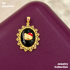 Pendant: 925 Silver Enamel Cat Silhouette - Colorful Minimalist Necklace Charm