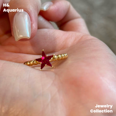 925 Silver & Zirconia Star Blush Ring - Minimalist Luxury Everyday Ring