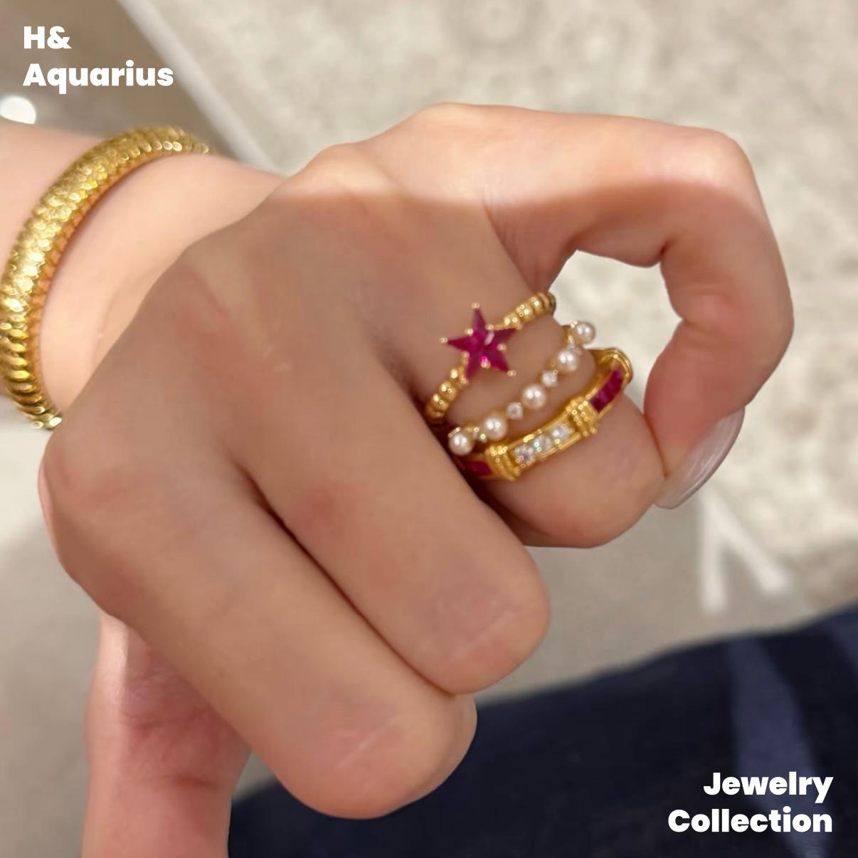 925 Silver & Zirconia Star Blush Ring - Minimalist Luxury Everyday Ring