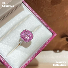 Lab-Grown Sapphire Pink Starry Ring - Pink Luxury Minimalist Jewelry for Women & Bestie Gift