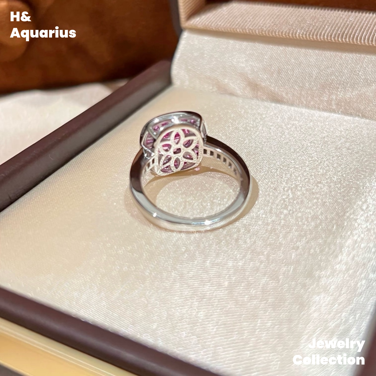 Lab-Grown Sapphire Pink Starry Ring - Pink Luxury Minimalist Jewelry for Women & Bestie Gift