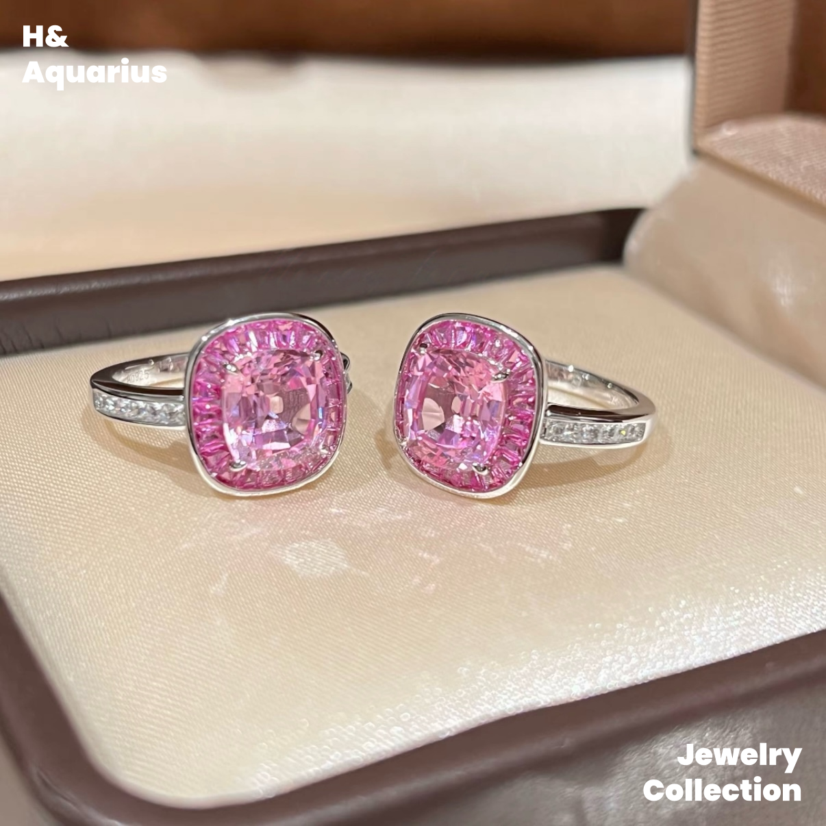 Lab-Grown Sapphire Pink Starry Ring - Pink Luxury Minimalist Jewelry for Women & Bestie Gift