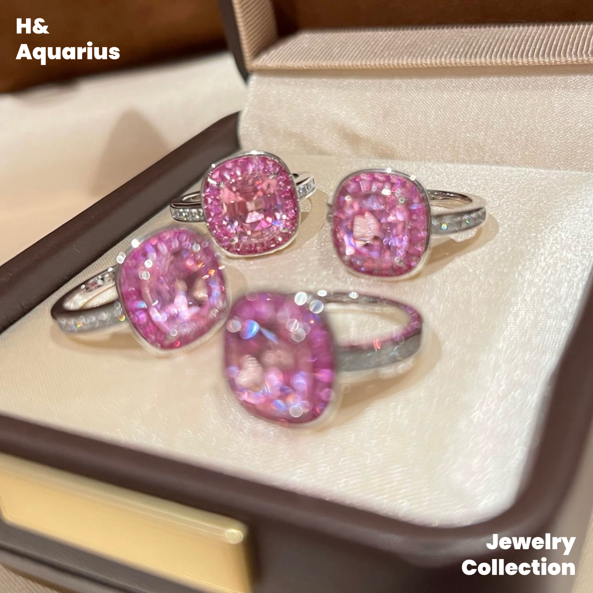 Lab-Grown Sapphire Pink Starry Ring - Pink Luxury Minimalist Jewelry for Women & Bestie Gift