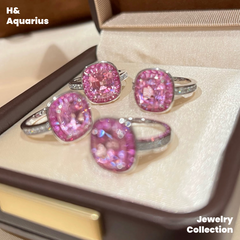 Lab-Grown Sapphire Pink Starry Ring - Pink Luxury Minimalist Jewelry for Women & Bestie Gift