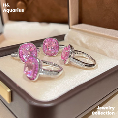 Lab-Grown Sapphire Pink Starry Ring - Pink Luxury Minimalist Jewelry for Women & Bestie Gift