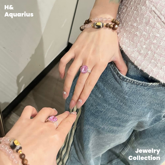 Lab-Grown Sapphire Pink Starry Ring - Pink Luxury Minimalist Jewelry for Women & Bestie Gift