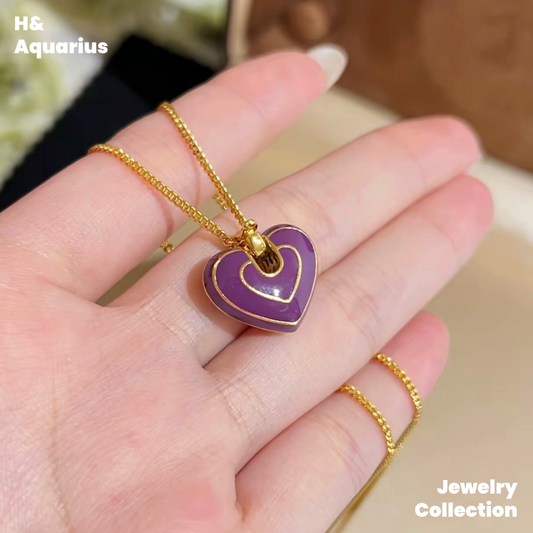 Pendant & Chain: 925 Silver Enamel Calla Lily Necklace - Purple Minimalist Everyday Chain