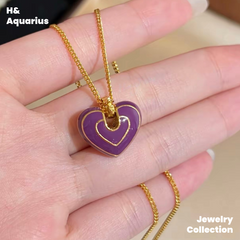 Pendant & Chain: 925 Silver Enamel Calla Lily Necklace - Purple Minimalist Everyday Chain