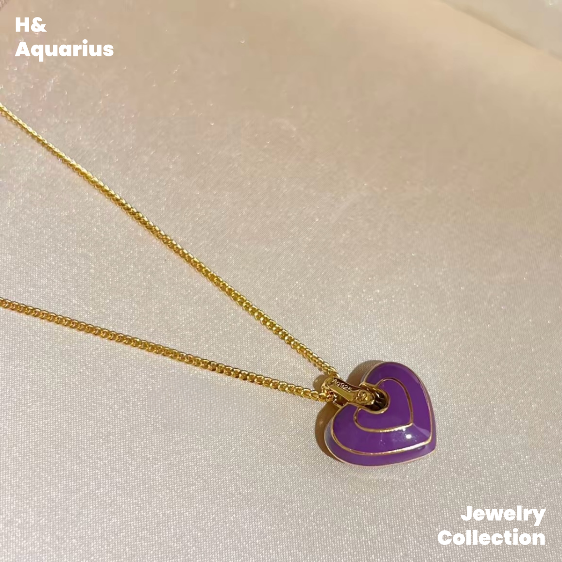 Pendant & Chain: 925 Silver Enamel Calla Lily Necklace - Purple Minimalist Everyday Chain
