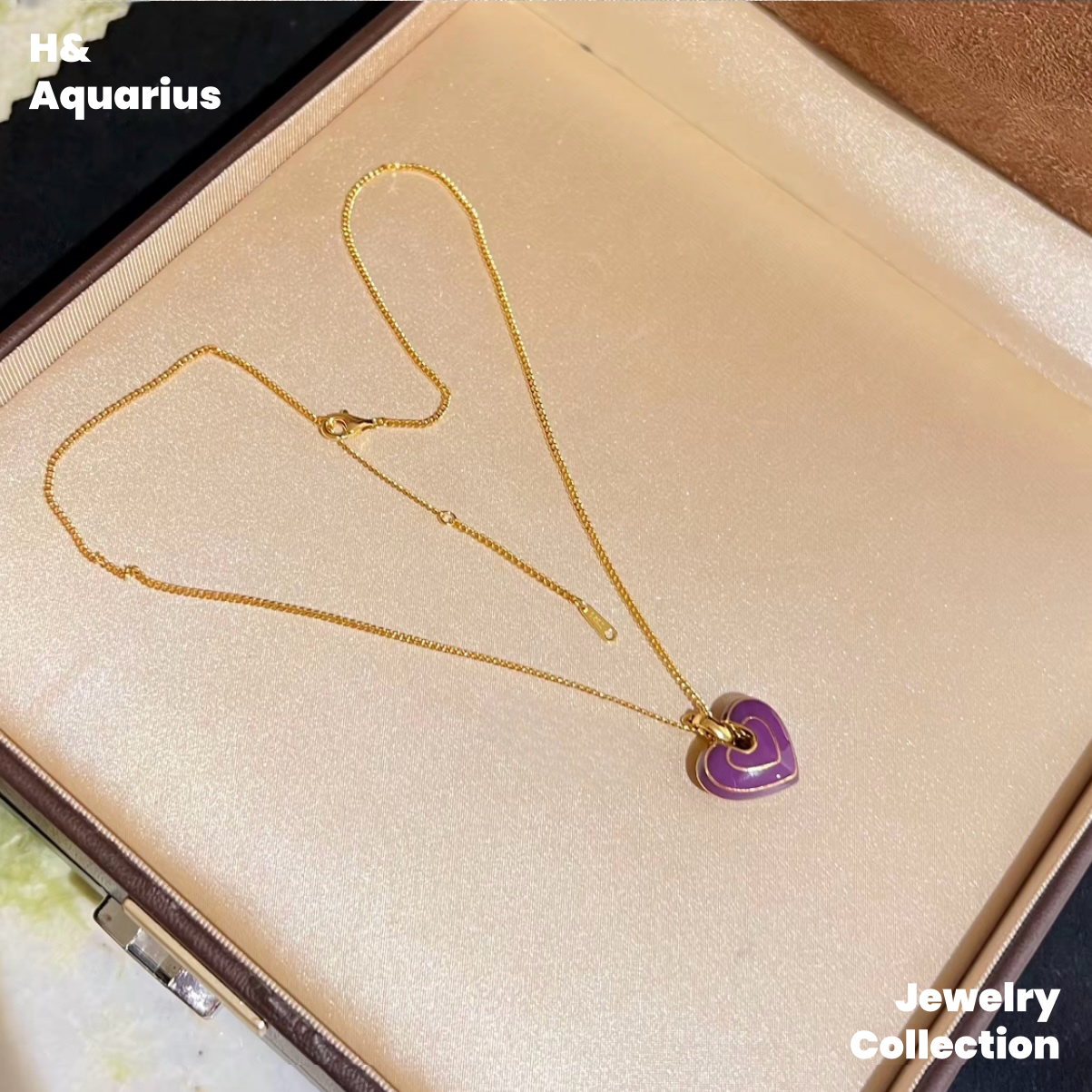 Pendant & Chain: 925 Silver Enamel Calla Lily Necklace - Purple Minimalist Everyday Chain