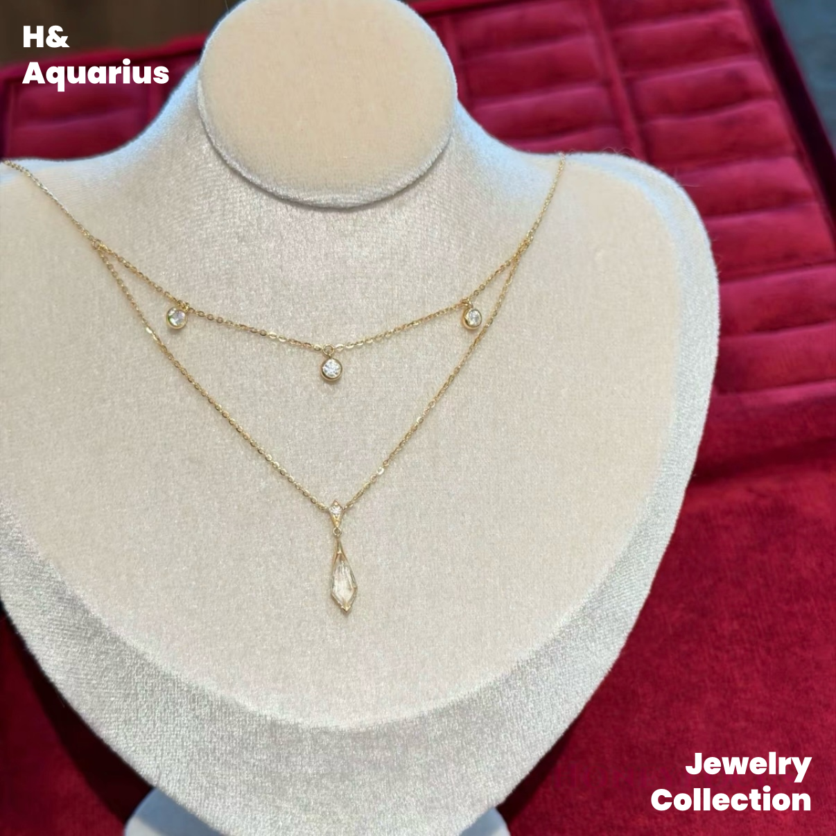 Moonlight Ripple Necklace - 925 Silver Crystal Minimalist Luxury Chain