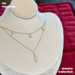 Moonlight Ripple Necklace - 925 Silver Crystal Minimalist Luxury Chain