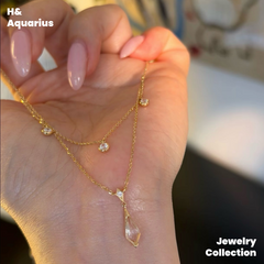 Moonlight Ripple Necklace - 925 Silver Crystal Minimalist Luxury Chain