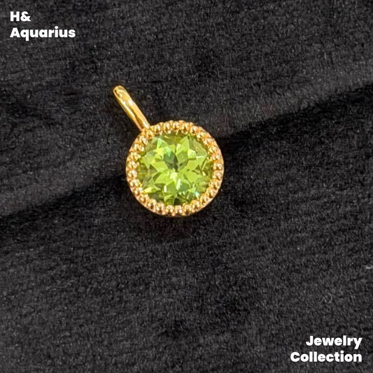 Spring Lime Pendant - 925 Silver Minimalist Everyday Necklace Charm