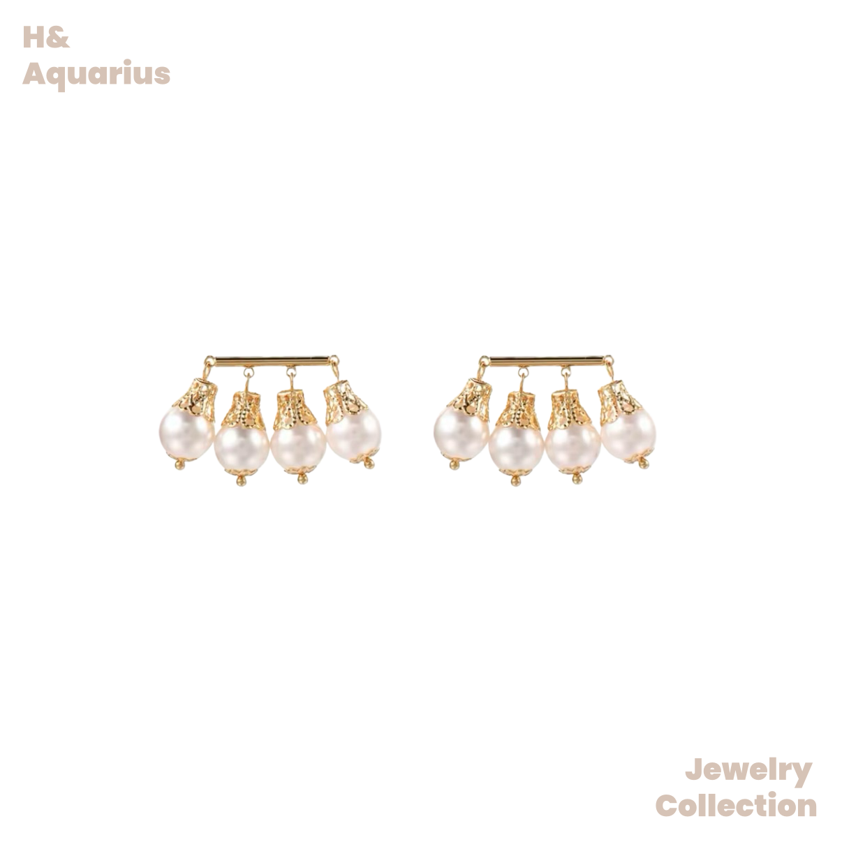 Copper Alloy & Imitation Pearl Earrings - Tri-Color Single Row Drop Dangle Earrings