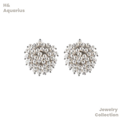 Copper Alloy & Imitation Pearl Silver Popcorn Burst Earrings - Chunky Dangle Statement Earrings