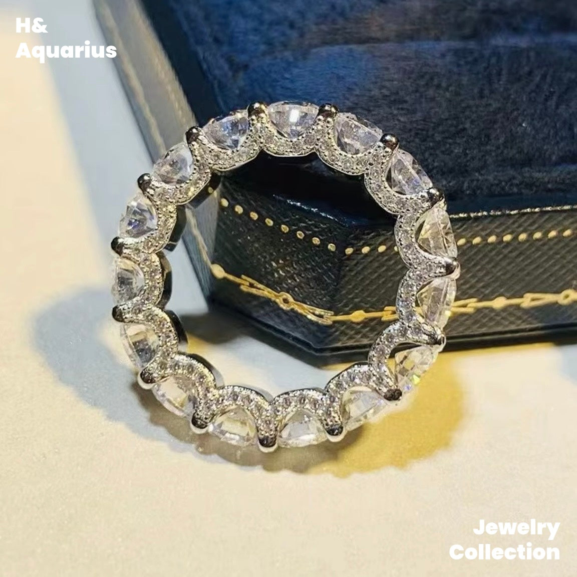 925 Silver & Zirconia "Snowflake Band" Ring - Luxury Minimalist Stackable Ring for Women