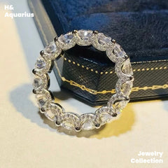925 Silver & Zirconia "Snowflake Band" Ring - Luxury Minimalist Stackable Ring for Women