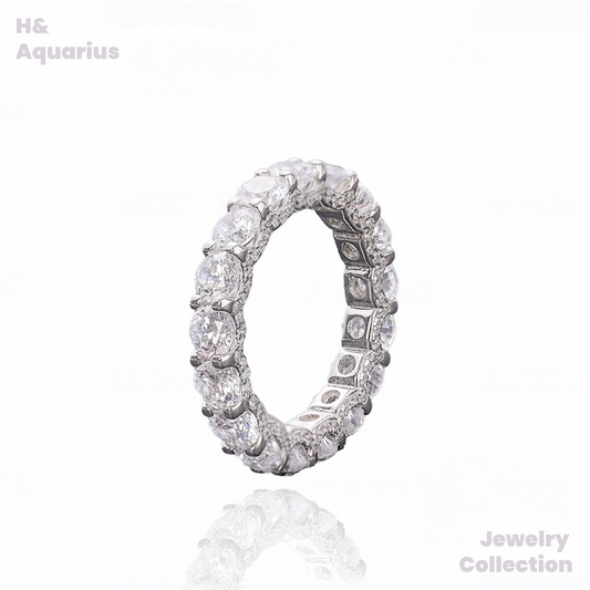 925 Silver & Zirconia "Snowflake Band" Ring - Luxury Minimalist Stackable Ring for Women