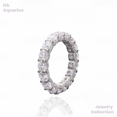 925 Silver & Zirconia "Snowflake Band" Ring - Luxury Minimalist Stackable Ring for Women