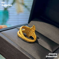 925 Silver & Zirconia Starfish Ring - Gold Plated Minimalist Coastal Statement Ring