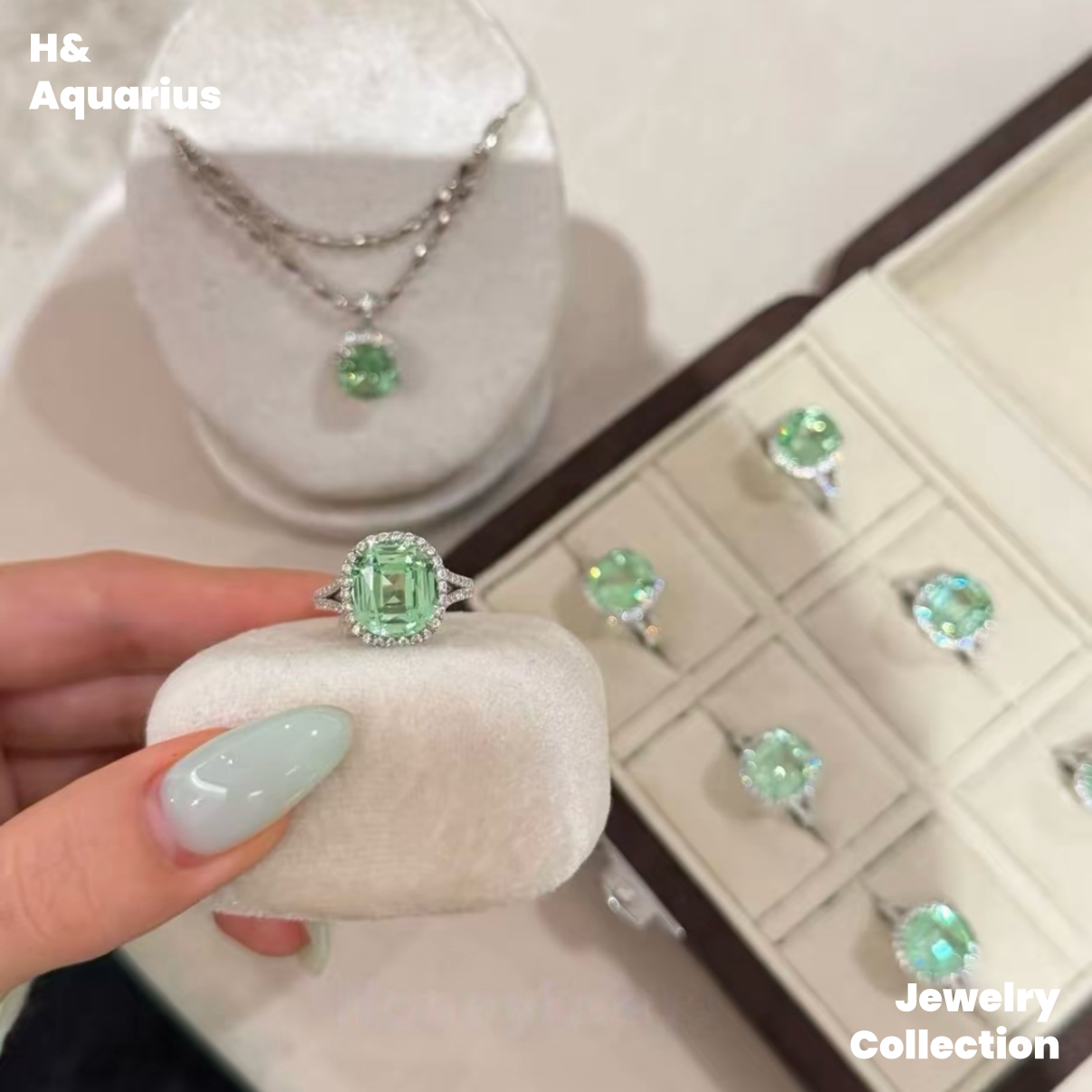 Synthetic YAG Mint Dew Jewelry - 925 Silver Lab-Created Spring Summer Minimalist Collection