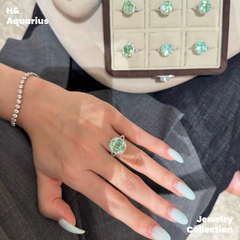 Synthetic YAG Mint Dew Jewelry - 925 Silver Lab-Created Spring Summer Minimalist Collection