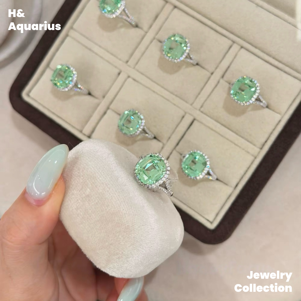 Synthetic YAG Mint Dew Jewelry - 925 Silver Lab-Created Spring Summer Minimalist Collection