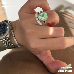 Synthetic YAG Mint Dew Jewelry - 925 Silver Lab-Created Spring Summer Minimalist Collection