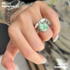 Synthetic YAG Mint Dew Jewelry - 925 Silver Lab-Created Spring Summer Minimalist Collection