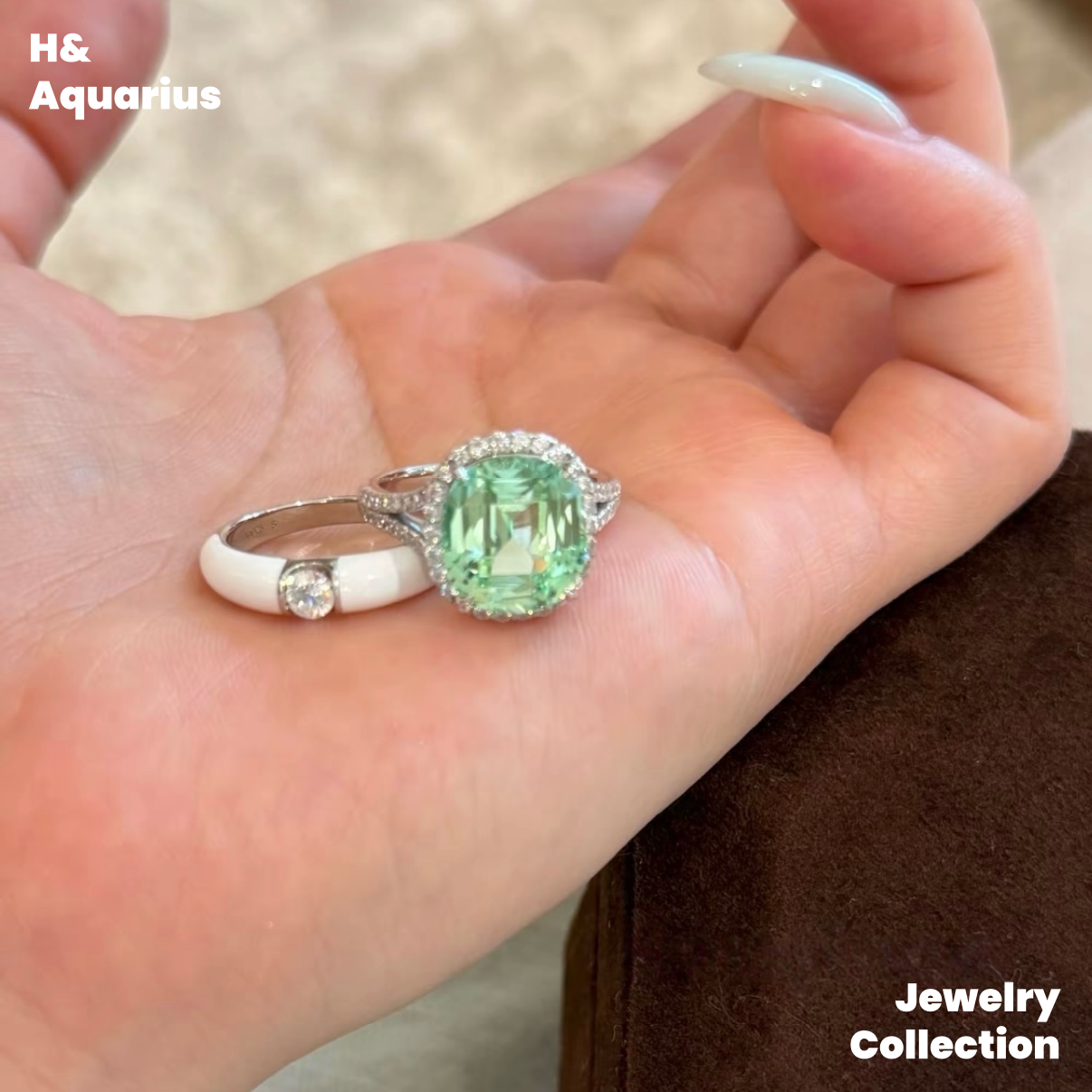 Synthetic YAG Mint Dew Jewelry - 925 Silver Lab-Created Spring Summer Minimalist Collection