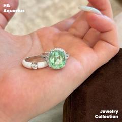Synthetic YAG Mint Dew Jewelry - 925 Silver Lab-Created Spring Summer Minimalist Collection