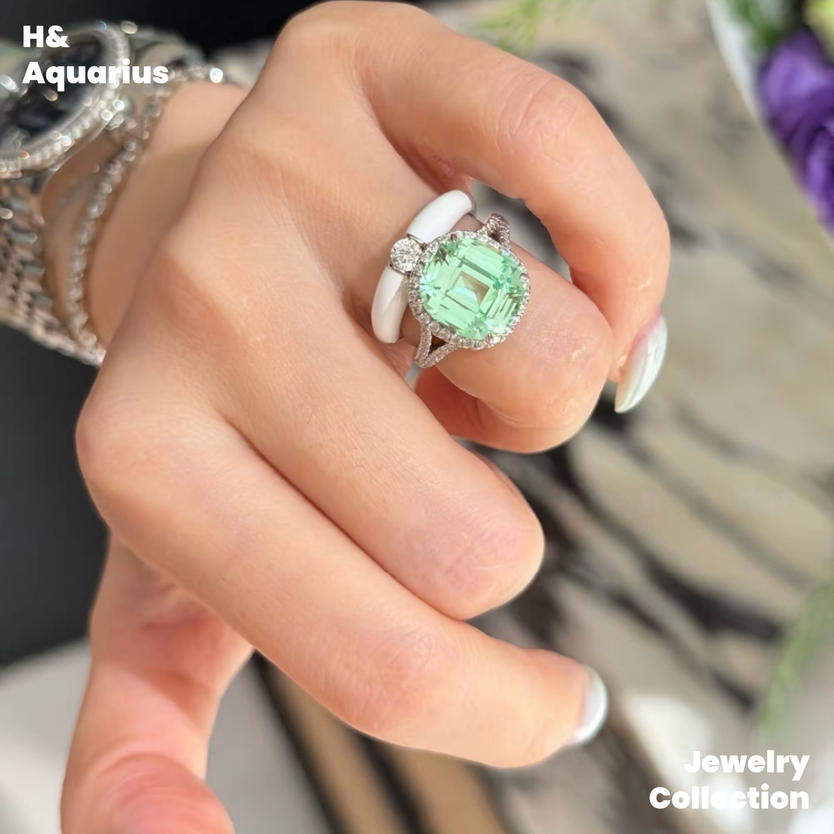 Synthetic YAG Mint Dew Jewelry - 925 Silver Lab-Created Spring Summer Minimalist Collection